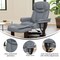 Emma and Oliver Multi-Position Recliner & Curved Ottoman with Swivel Wood Base